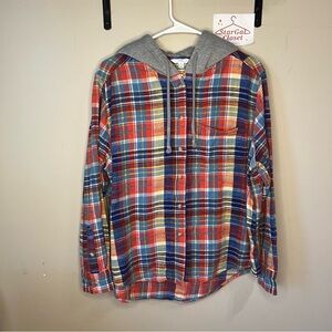 EUC | Time and True | Flannel Hoodie Shirt | Multicolor | XL